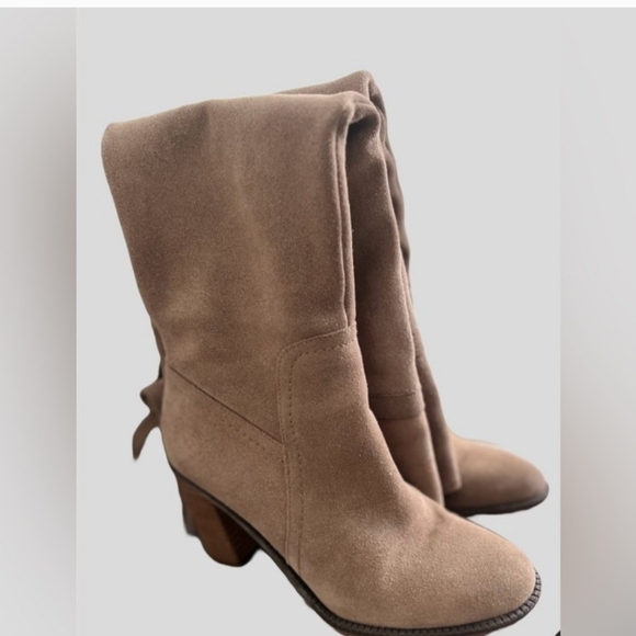 Franco Sarto Tan Over the Knee Boots with Block Heel. - Picture 6 of 6